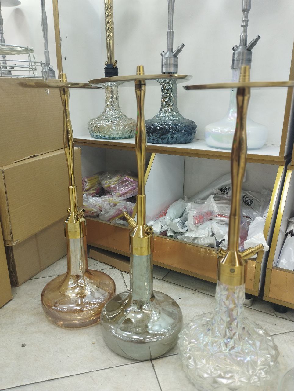 قلیان کرنو برنجی سایز بزرگ مدل نیویورک